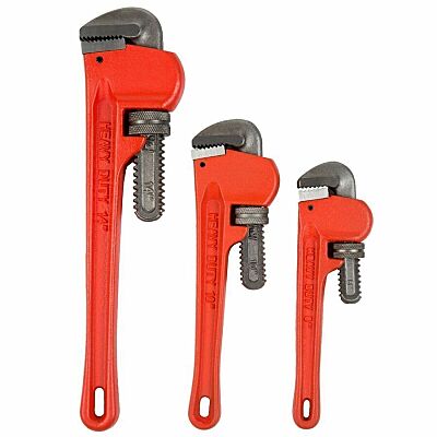 Heavy-Duty Adjustable Pipe Wrench Set (3 Piece)