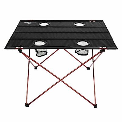 Folding Camping Table With 4 Cup Holders And Carrying Bag