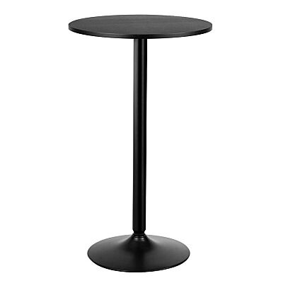 Costway 24 Inch Black Round Pub Table Bistro Height With Metal Base