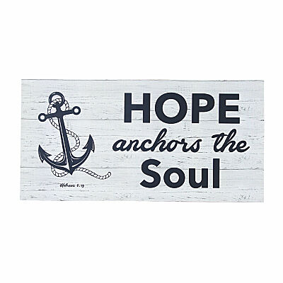 Wood Inspirational Wall Decor “Hope Anchors The Soul” Sign