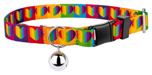 Country Brook Petz® Adjustable Rainbow Hearts Cat Collar