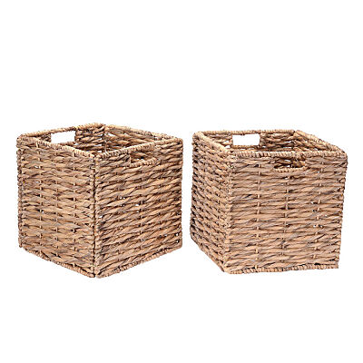 Foldable Wicker Storage Baskets (Set of 2)