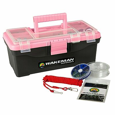 Pink Fishing Tackle Box Starter Kit