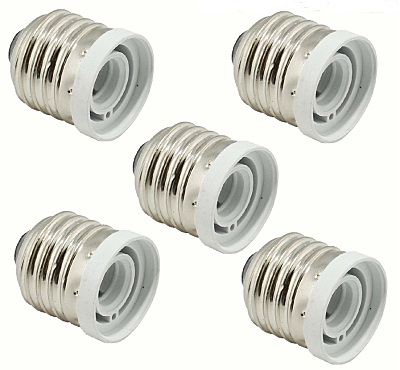 E26 to E12 Light Bulb Socket Adapter (5 Pack)
