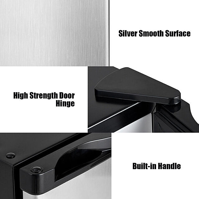 Costway Stainless Steel Single Door Mini Upright Freezer